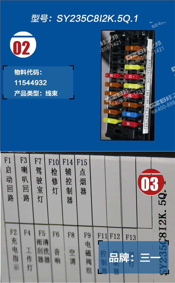 三一挖掘機(jī)駕駛室線束
