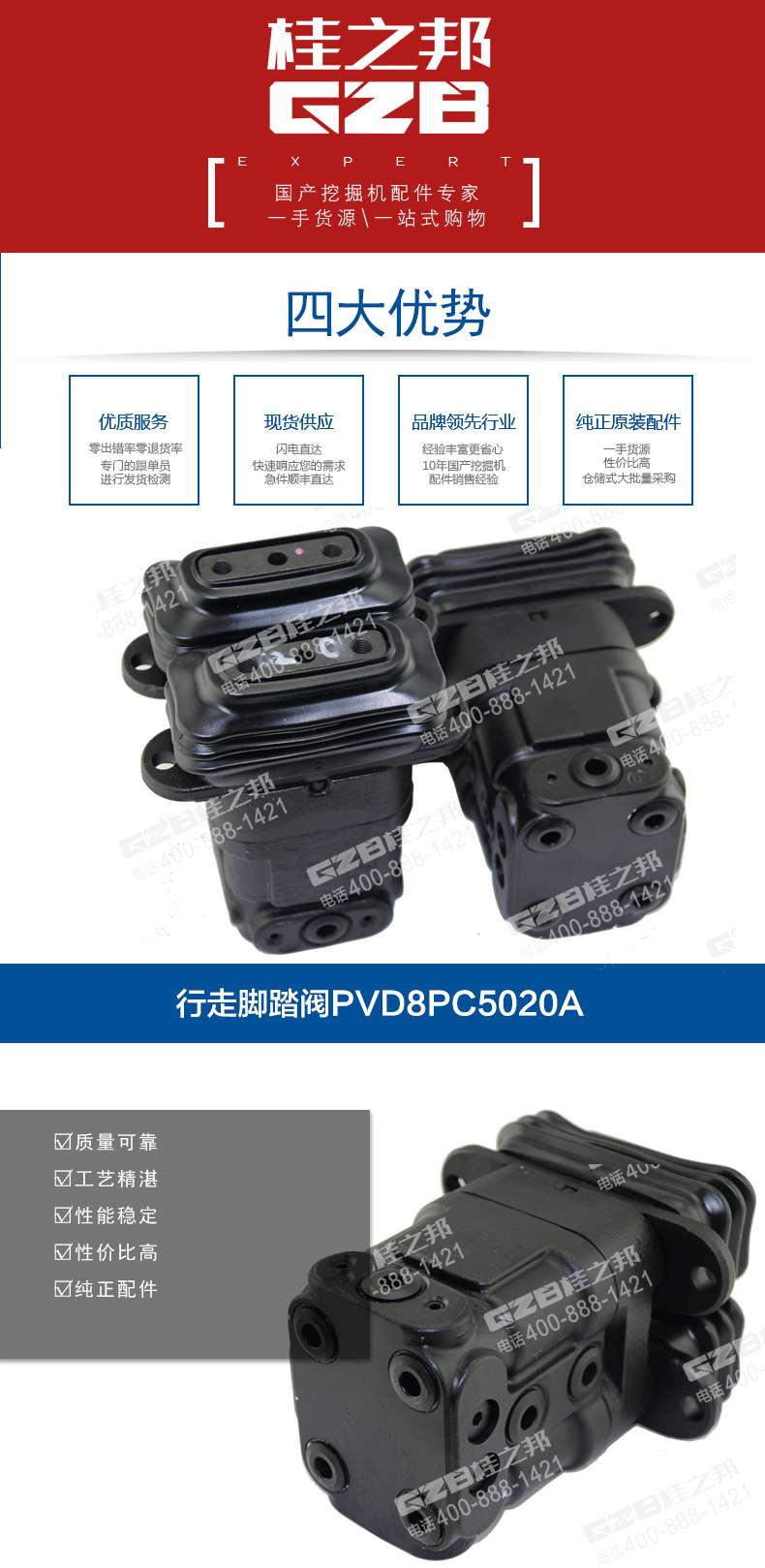 三一挖掘機(jī)行走腳踏閥