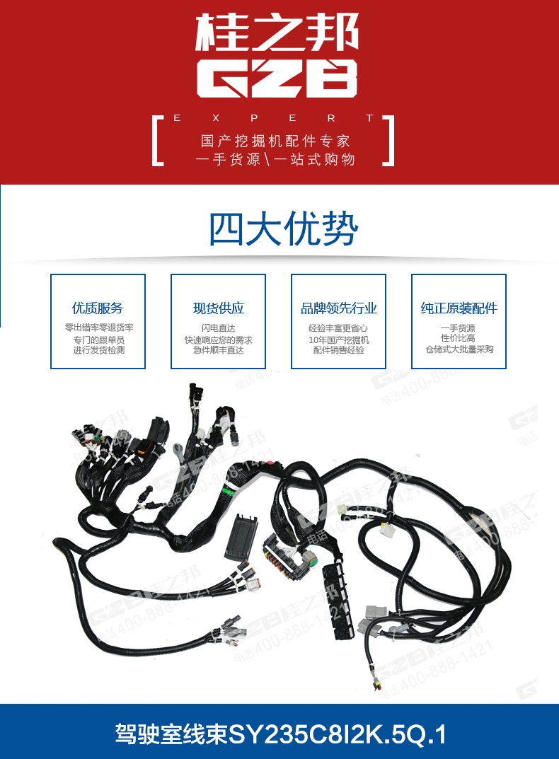 三一挖掘機(jī)駕駛室線束