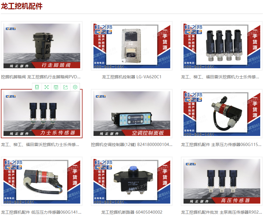 龍工小挖機(jī)配件大全