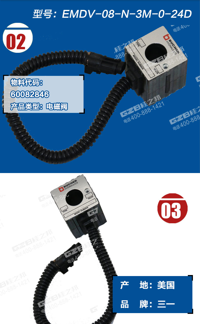 三一挖掘機(jī)電磁閥線圈