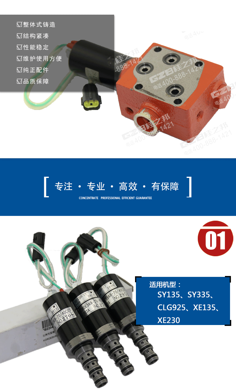 三一135挖機(jī)比例伺服閥