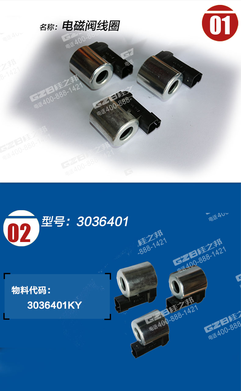 挖掘機(jī)電磁閥線圈3036401KY