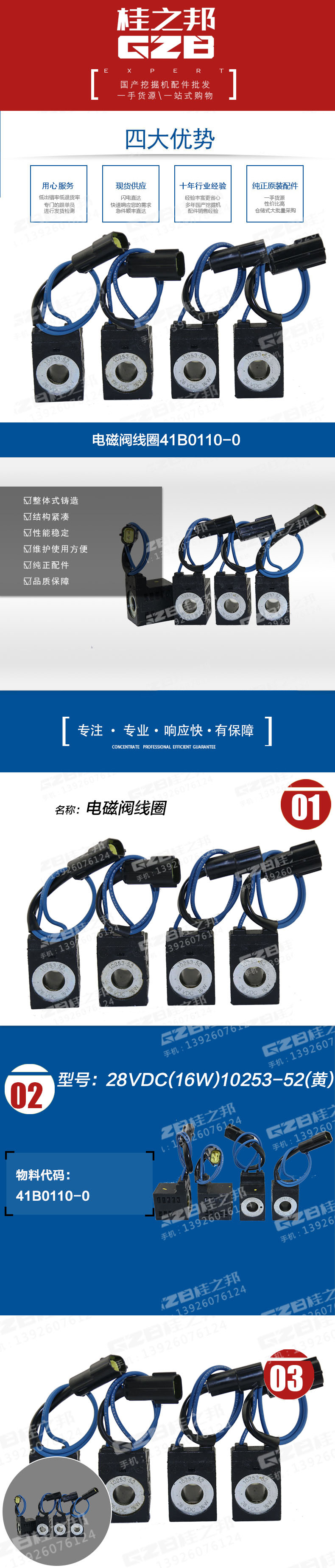 挖掘機(jī)電磁閥線圈