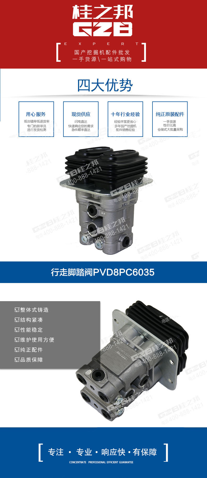 山重挖掘機(jī)配件 行走腳踏閥